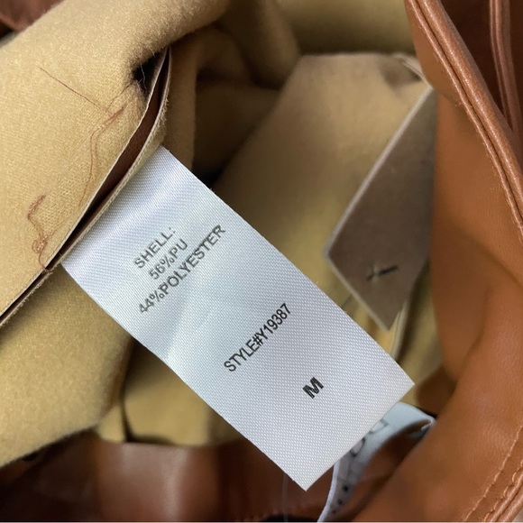 NWT DO+BE High Rise Vegan Leather Cropped Pants Brown Size Small - Picture 8 of 9